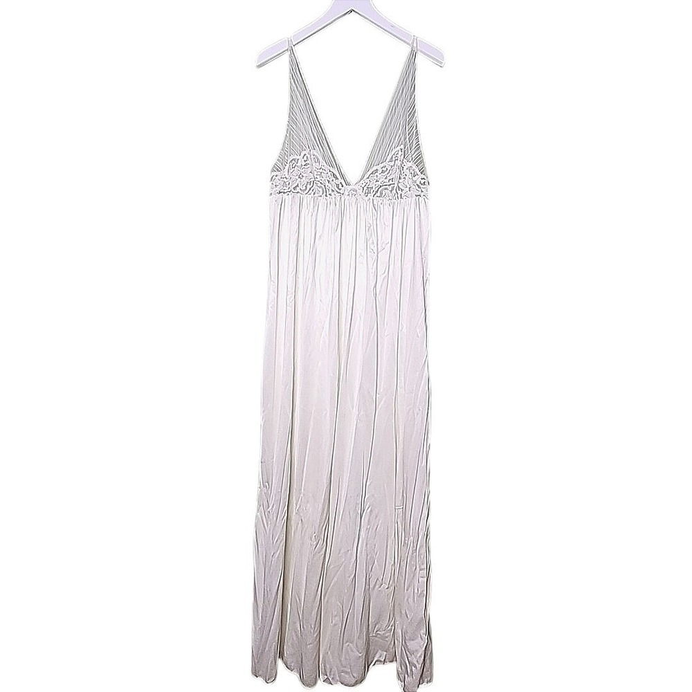Vintage Val Mode Nightgown Ivory Sleeveless Romantic Lingerie Wedding USA M